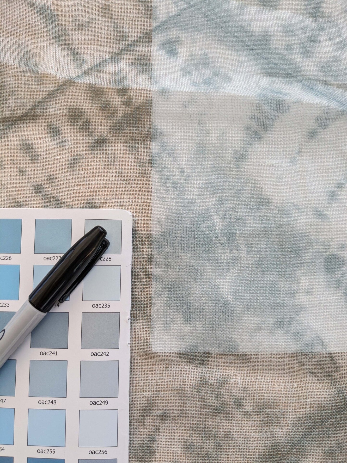 44 EV38 Scalamandre Alhambra Itajime Mint Linen Blue White Sheer Diamond 1.2y x 54"wide