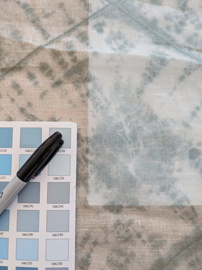 44 EV38 Scalamandre Alhambra Itajime Mint Linen Blue White Sheer Diamond 1.2y x 54"wide