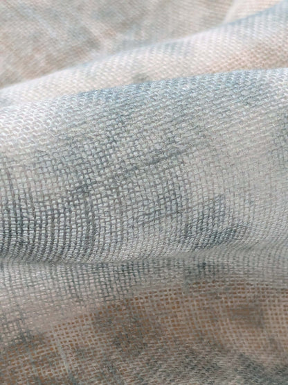 44 EV38 Scalamandre Alhambra Itajime Mint Linen Blue White Sheer Diamond 1.2y x 54"wide