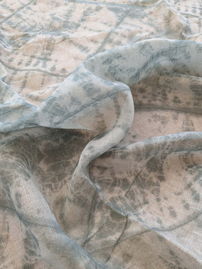 44 EV38 Scalamandre Alhambra Itajime Mint Linen Blue White Sheer Diamond 1.2y x 54"wide