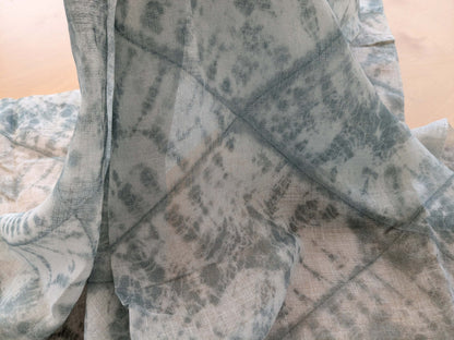 44 EV38 Scalamandre Alhambra Itajime Mint Linen Blue White Sheer Diamond 1.2y x 54"wide