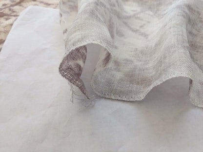 45 EV38 Scalamandre Alhambra Itajime Purple Linen White Sheer Diamond 33" x 54"wide