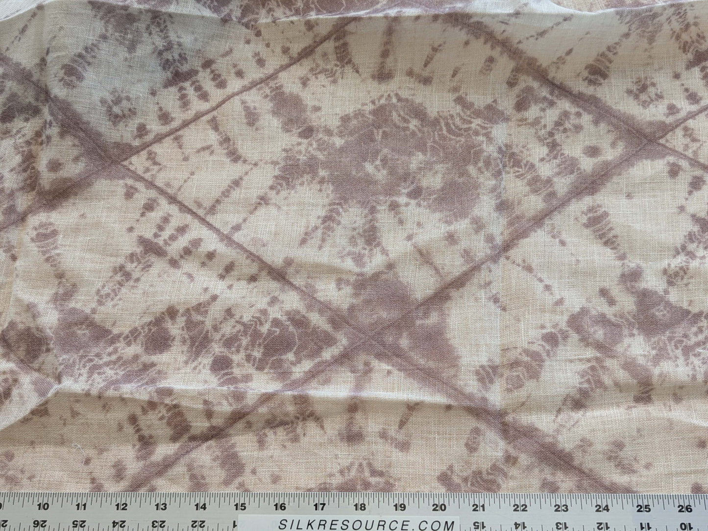 45 EV38 Scalamandre Alhambra Itajime Purple Linen White Sheer Diamond 33" x 54"wide
