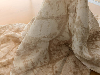 46 EV38 Scalamandre Alhambra Itajime Biscuit Light Beige Linen White Sheer Diamond 30" x 54"wide