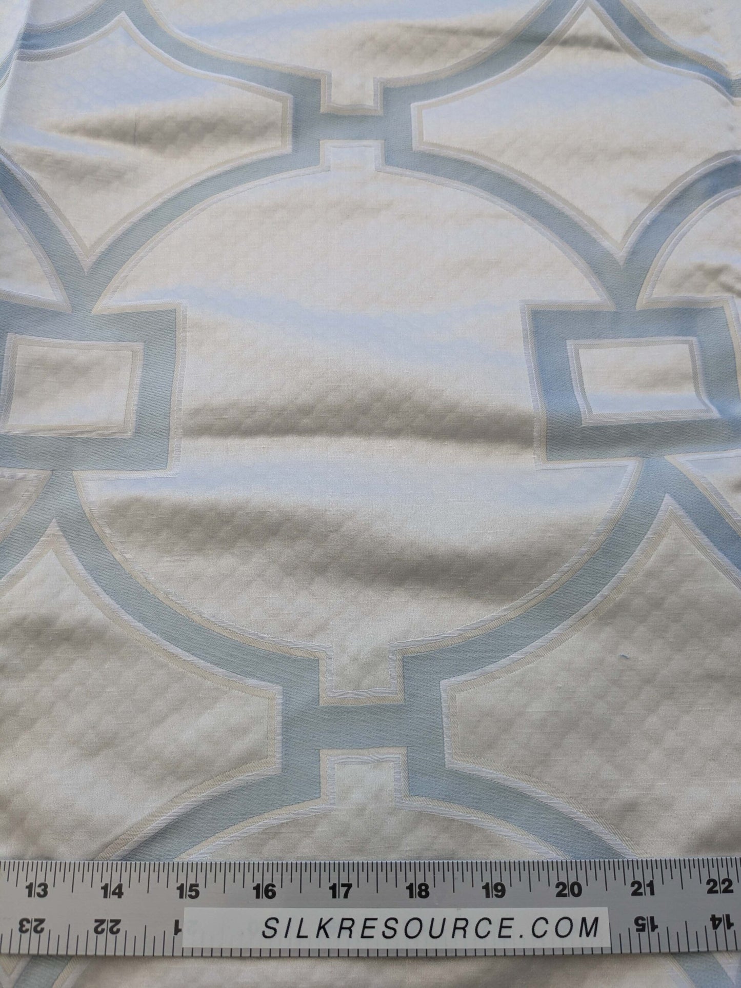 3 EV39 Scalamandre Circle Fret Cloud White Cream Jacquard Fretwork Lattice MSRP USD264/y 1.2y Minor Defect