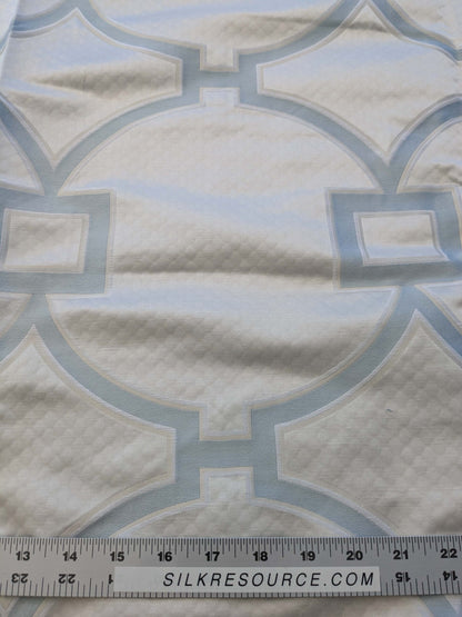 3 EV39 Scalamandre Circle Fret Cloud White Cream Jacquard Fretwork Lattice MSRP USD264/y 1.2y Minor Defect