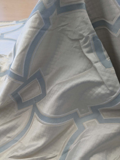 3 EV39 Scalamandre Circle Fret Cloud White Cream Jacquard Fretwork Lattice MSRP USD264/y 1.2y Minor Defect