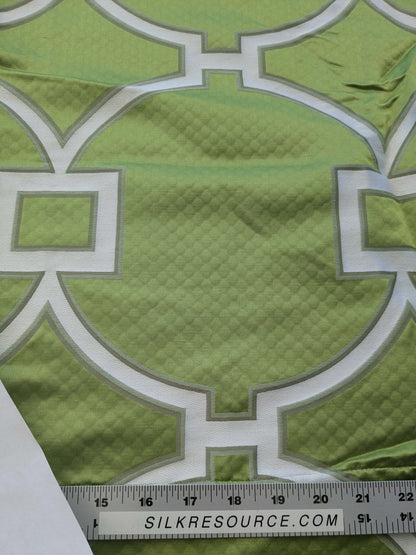 4 EV39 Scalamandre Circle Fret Absinthe Green Jacquard Fretwork Lattice MSRP USD264/y 1.2y