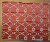 5 EV39 Scalamandre Circle Fret Coral Red White Jacquard Fretwork Lattice MSRP USD264/y 1.2y