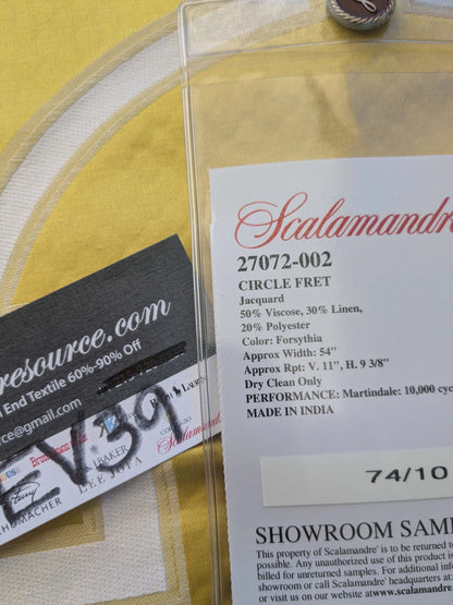 6 EV39 Scalamandre Circle Fret Forsythia White Jacquard Fretwork Lattice MSRP USD264/y 1.2y