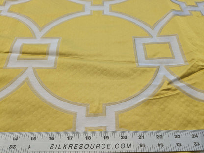 6 EV39 Scalamandre Circle Fret Forsythia White Jacquard Fretwork Lattice MSRP USD264/y 1.2y