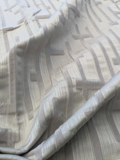 9 EV39 2.4y Scalamandre Tableau Glacier Gray Jacquard Geometric Graphic MSRP USD330/y