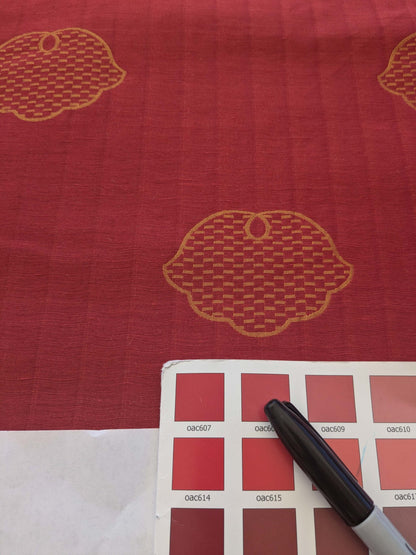 10 EV39 2.4y Scalamandre Colony Fan Faliero Small Scale Red Gold Classy Art Deco