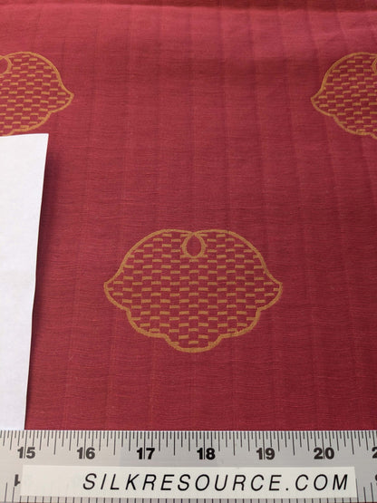 10 EV39 2.4y Scalamandre Colony Fan Faliero Small Scale Red Gold Classy Art Deco