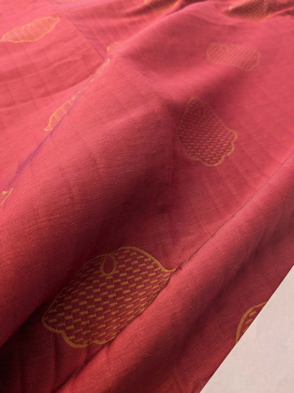 10 EV39 2.4y Scalamandre Colony Fan Faliero Small Scale Red Gold Classy Art Deco