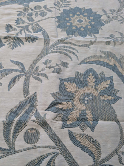 11 EV39 2.4y x 27.5" Scalamandre Spontani Opal Lisere Blue White Floral Botanical Large Pattern