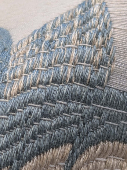 11 EV39 2.4y x 27.5" Scalamandre Spontani Opal Lisere Blue White Floral Botanical Large Pattern