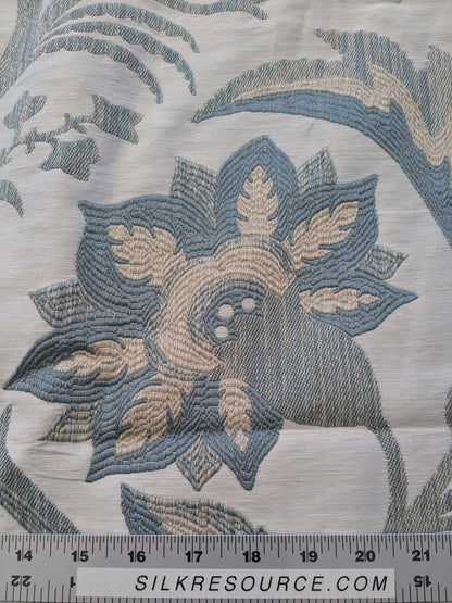 11 EV39 2.4y x 27.5" Scalamandre Spontani Opal Lisere Blue White Floral Botanical Large Pattern