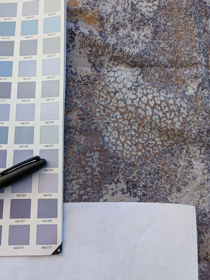 14 EV39 1.4y Scalamandre Old World Weavers Luminescence Amethyst Large Jacquard Abstract Gray MSRP USD 452/y