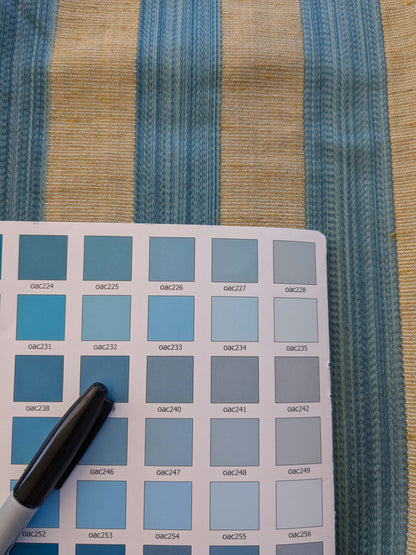 15 EV39 2.5y Scalamandre Fleur Des Indes Stripe Blue Beige