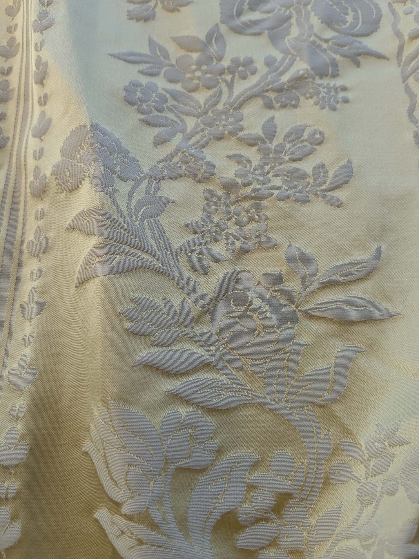 17 EV39 2.4y Scalamandre Lelievre VALOGNES JAUNE Yellow damask French Neoclassical Floral Stripe MSRP USD500+/Yard