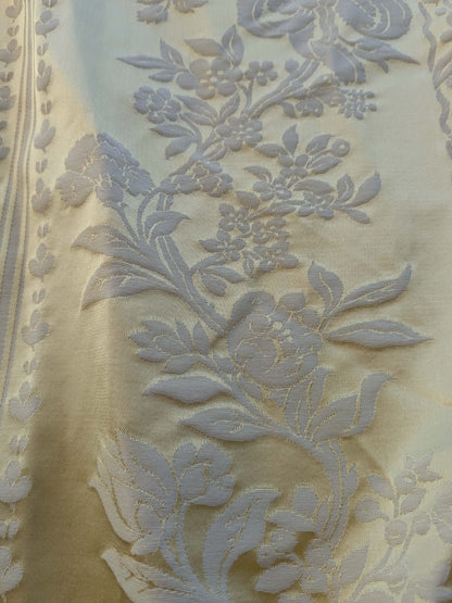 17 EV39 2.4y Scalamandre Lelievre VALOGNES JAUNE Yellow damask French Neoclassical Floral Stripe MSRP USD500+/Yard