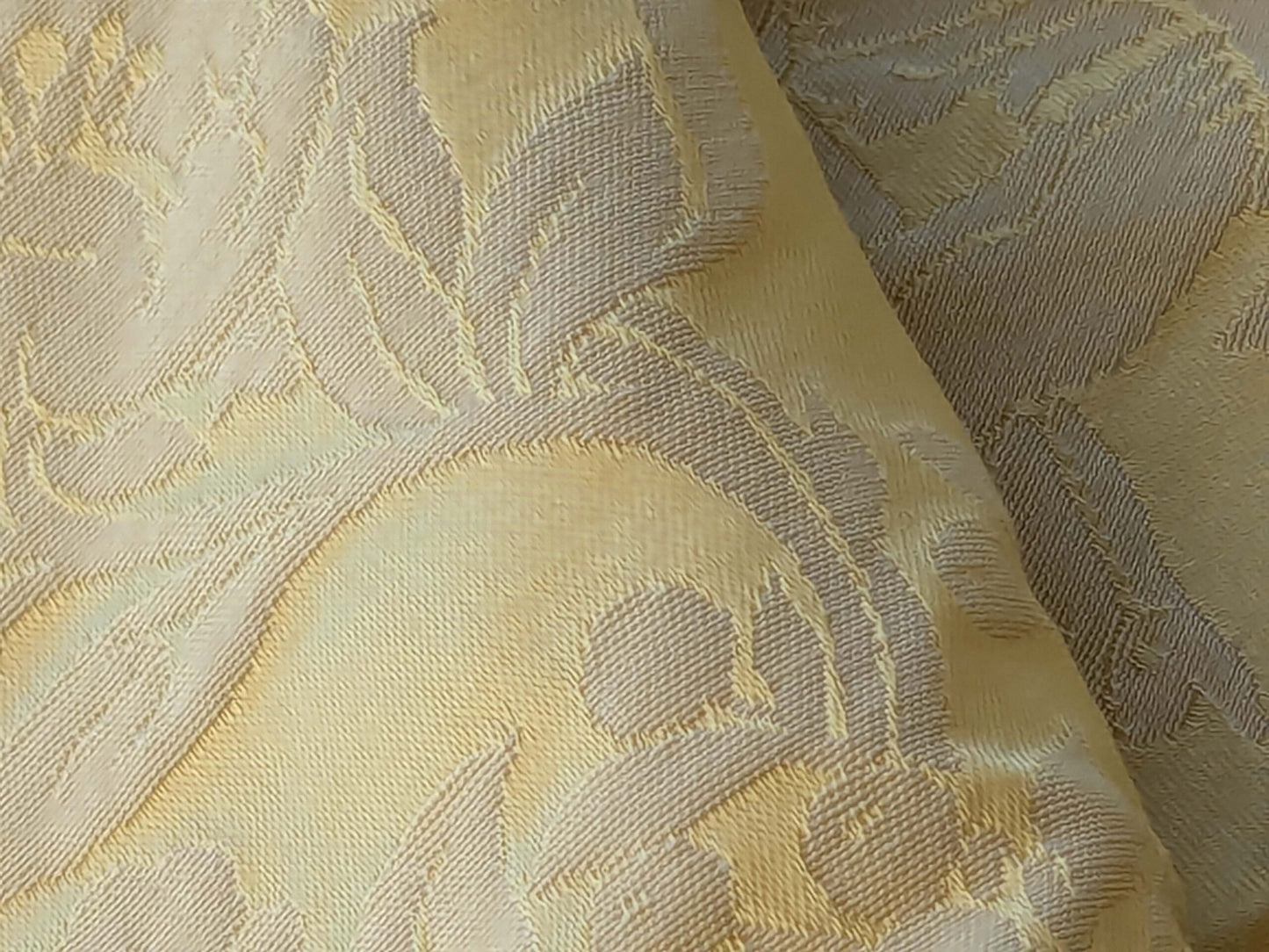 17 EV39 2.4y Scalamandre Lelievre VALOGNES JAUNE Yellow damask French Neoclassical Floral Stripe MSRP USD500+/Yard