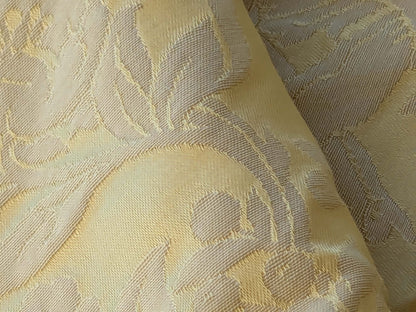 17 EV39 2.4y Scalamandre Lelievre VALOGNES JAUNE Yellow damask French Neoclassical Floral Stripe MSRP USD500+/Yard