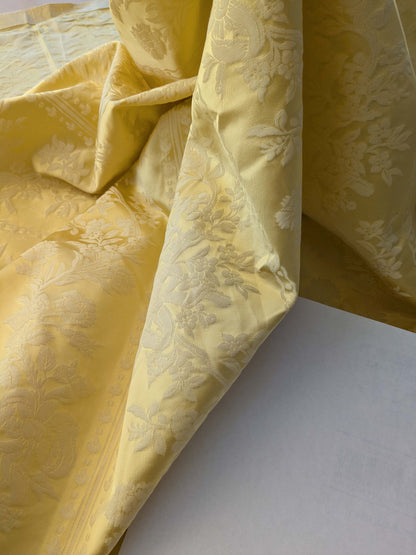 17 EV39 2.4y Scalamandre Lelievre VALOGNES JAUNE Yellow damask French Neoclassical Floral Stripe MSRP USD500+/Yard