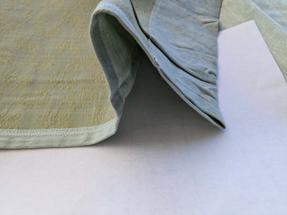 18 EV39 2.4y Scalamandre Petite Fleur Strie Sky Damask Gray Floral  Cotton Viscose Solid