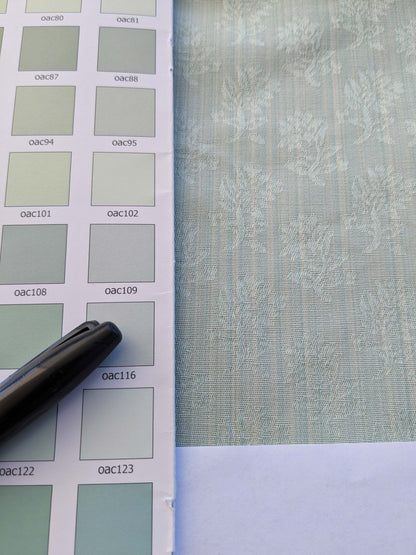 18 EV39 2.4y Scalamandre Petite Fleur Strie Sky Damask Gray Floral  Cotton Viscose Solid