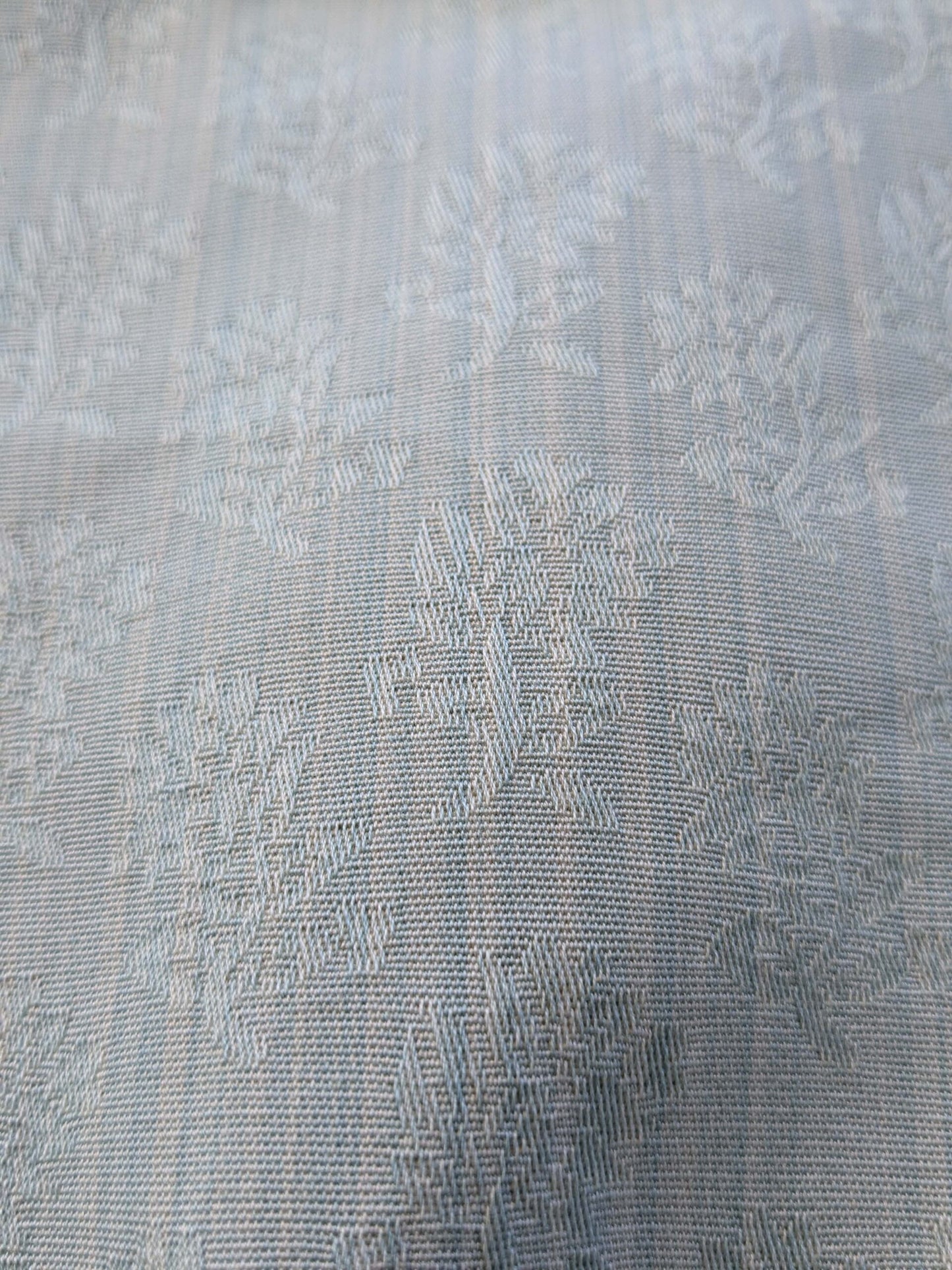 18 EV39 2.4y Scalamandre Petite Fleur Strie Sky Damask Gray Floral  Cotton Viscose Solid