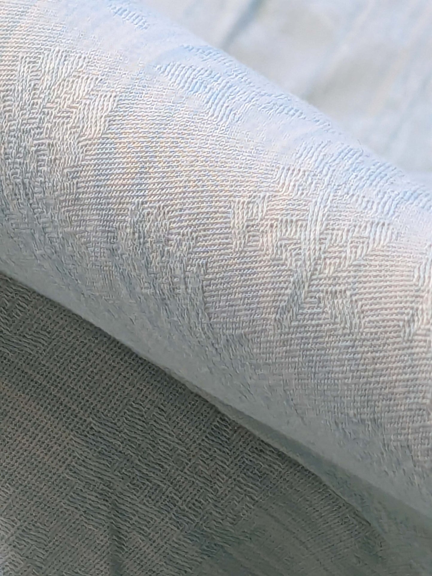 18 EV39 2.4y Scalamandre Petite Fleur Strie Sky Damask Gray Floral  Cotton Viscose Solid