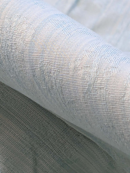 18 EV39 2.4y Scalamandre Petite Fleur Strie Sky Damask Gray Floral  Cotton Viscose Solid