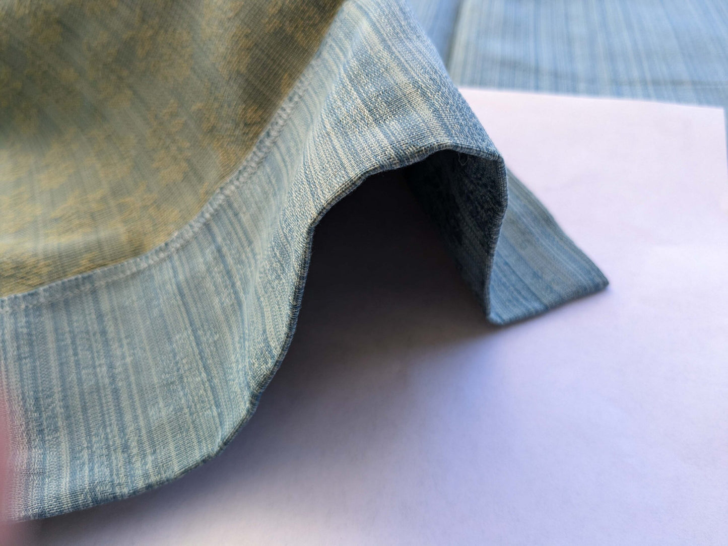 19 EV39 2.4y Scalamandre Petite Fleur Strie Blue Damask  Floral Cotton Viscose Solid