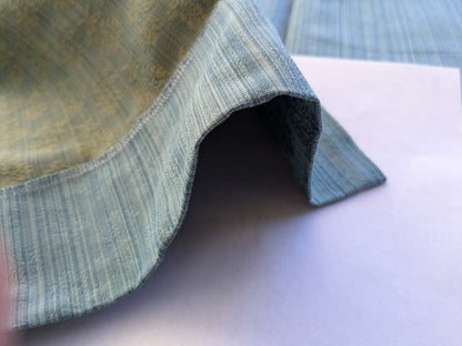 19 EV39 2.4y Scalamandre Petite Fleur Strie Blue Damask  Floral Cotton Viscose Solid