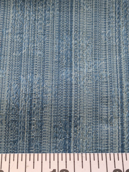 19 EV39 2.4y Scalamandre Petite Fleur Strie Blue Damask  Floral Cotton Viscose Solid