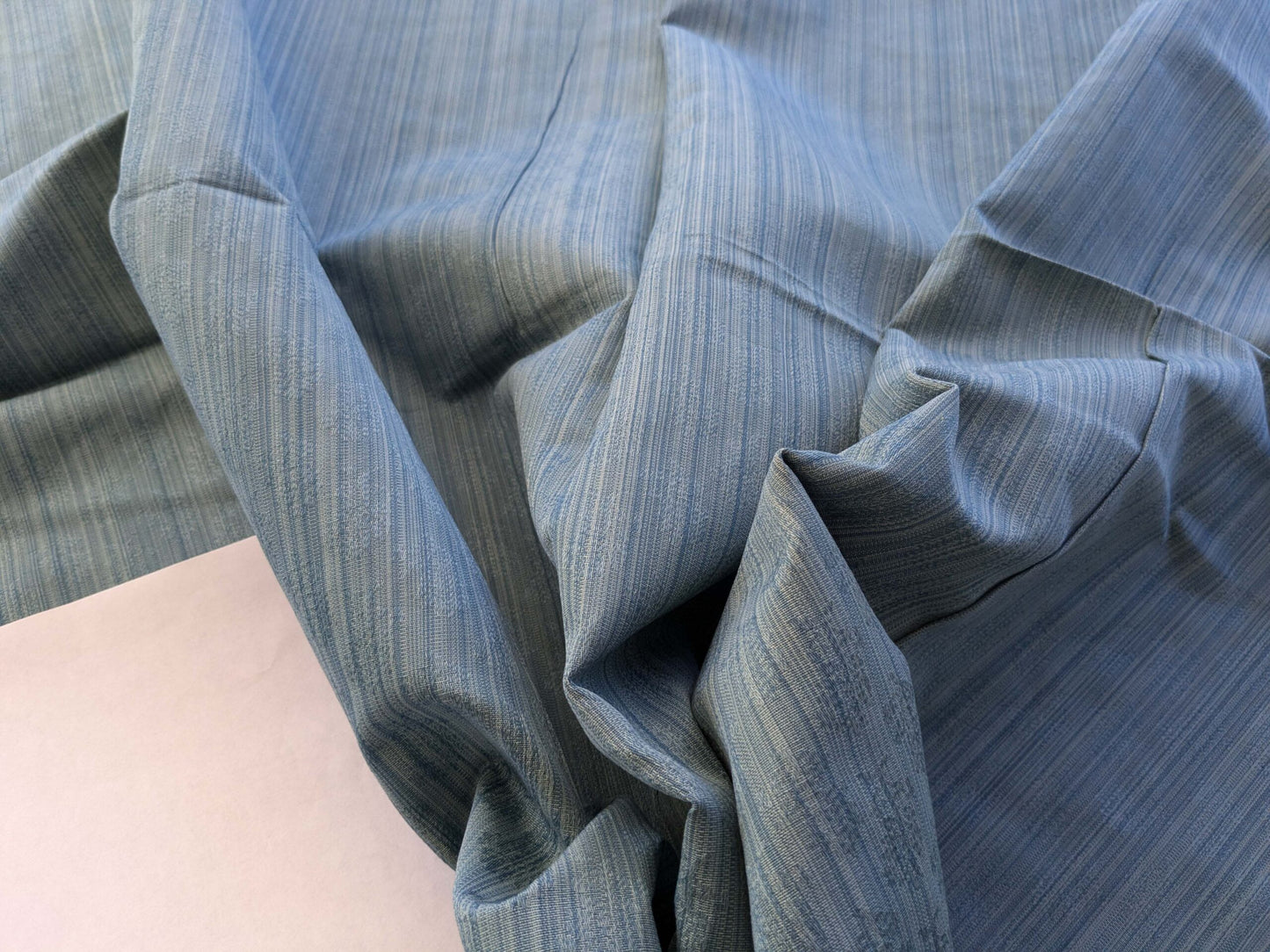 19 EV39 2.4y Scalamandre Petite Fleur Strie Blue Damask  Floral Cotton Viscose Solid