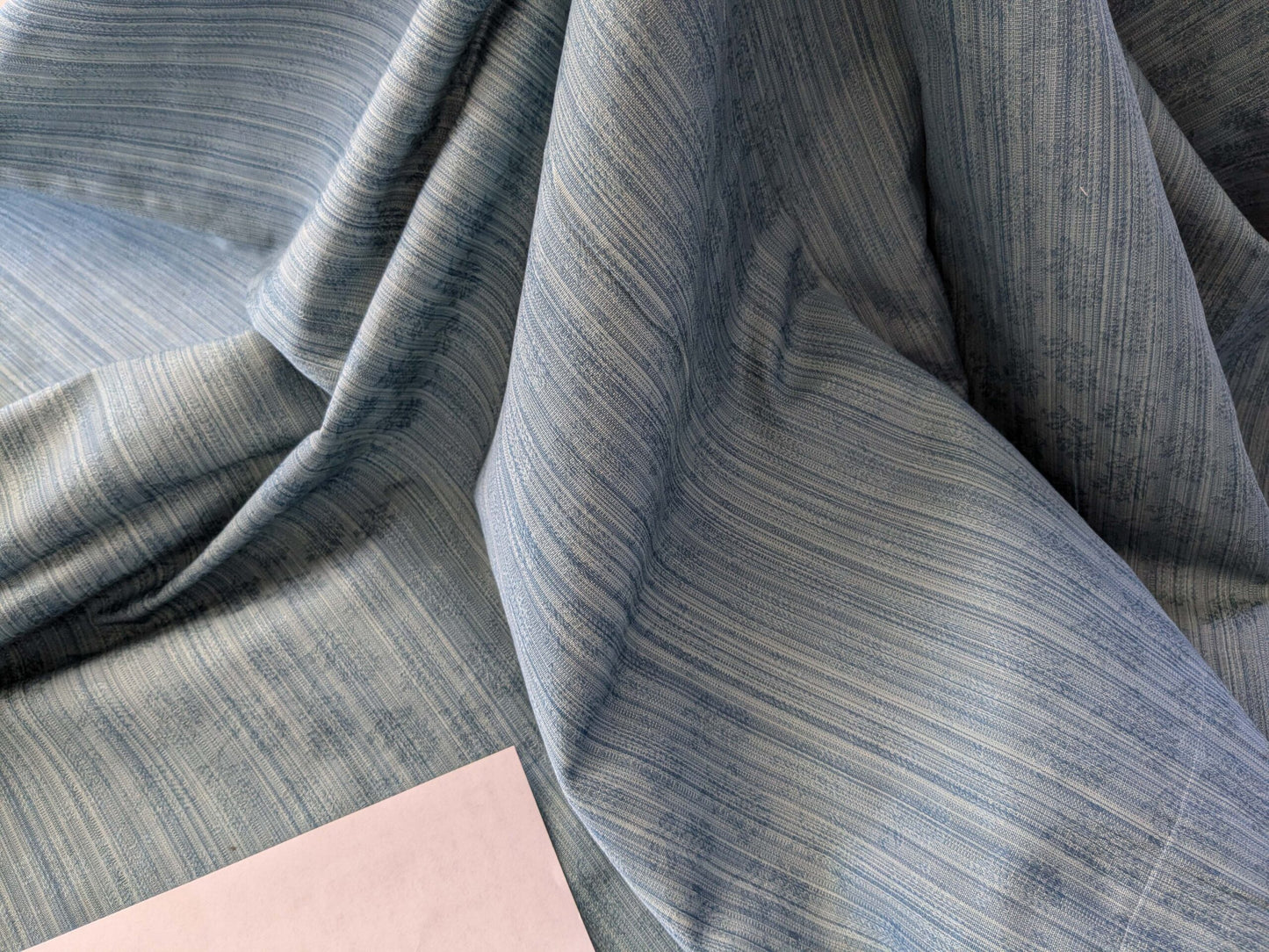 19 EV39 2.4y Scalamandre Petite Fleur Strie Blue Damask  Floral Cotton Viscose Solid