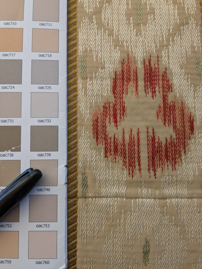 21 EV39 2.4y Scalamandre Lisere Ungherese Rigato Rosso Ikat Stripe