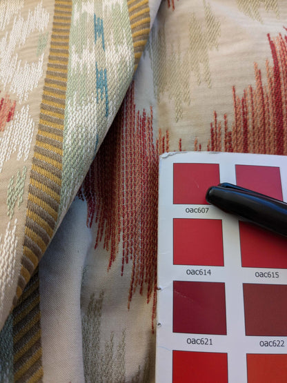 21 EV39 2.4y Scalamandre Lisere Ungherese Rigato Rosso Ikat Stripe