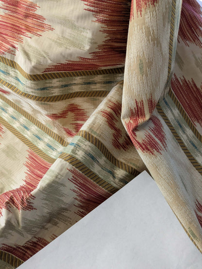 21 EV39 2.4y Scalamandre Lisere Ungherese Rigato Rosso Ikat Stripe