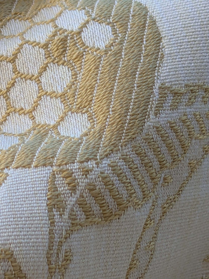 22 EV39 2yards Colony Melograno Coordinato Gold Beige Floral Lampas Fruits Upholstery fabric