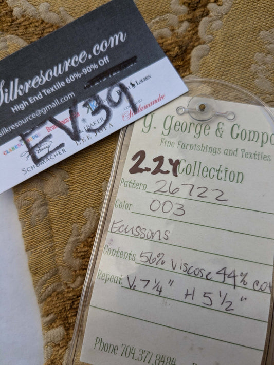 23 EV39 2.2 yards Scalamandre Ecussons Gold Medallion Artichoke Art Deco Renaissance Heavy MSRP USD480/y