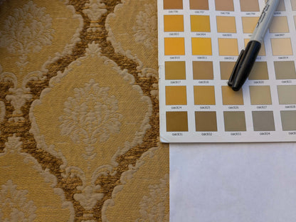 23 EV39 2.2 yards Scalamandre Ecussons Gold Medallion Artichoke Art Deco Renaissance Heavy MSRP USD480/y