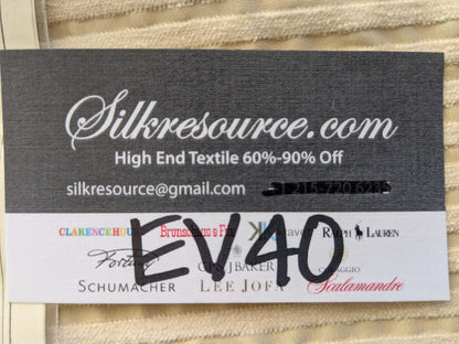 1 EV40 2.2 yards x 54" Scalamandre Colony Roma Senegal Milk Cream White Stripe Small Scale MSRP USD 330/y