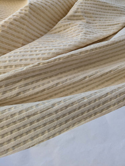 1 EV40 2.2 yards x 54" Scalamandre Colony Roma Senegal Milk Cream White Stripe Small Scale MSRP USD 330/y