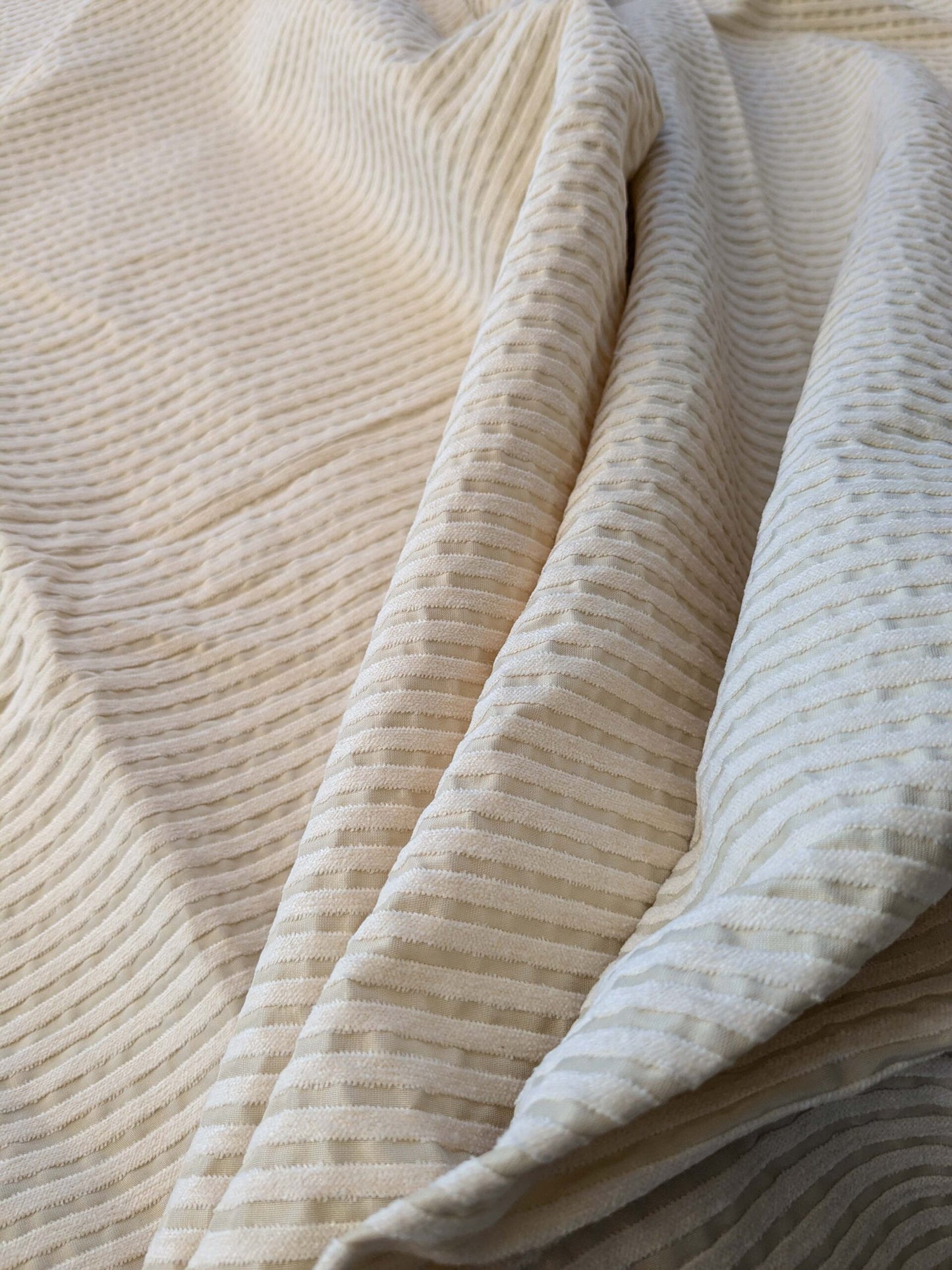 1 EV40 2.2 yards x 54" Scalamandre Colony Roma Senegal Milk Cream White Stripe Small Scale MSRP USD 330/y