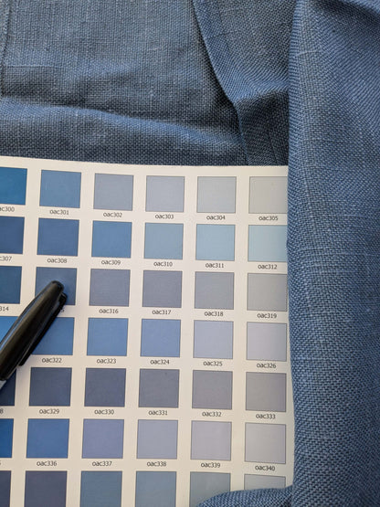 2 EV40 2.4 yards x 54" Scalamandre Ankara Solid Avio Blue Viscose Linen