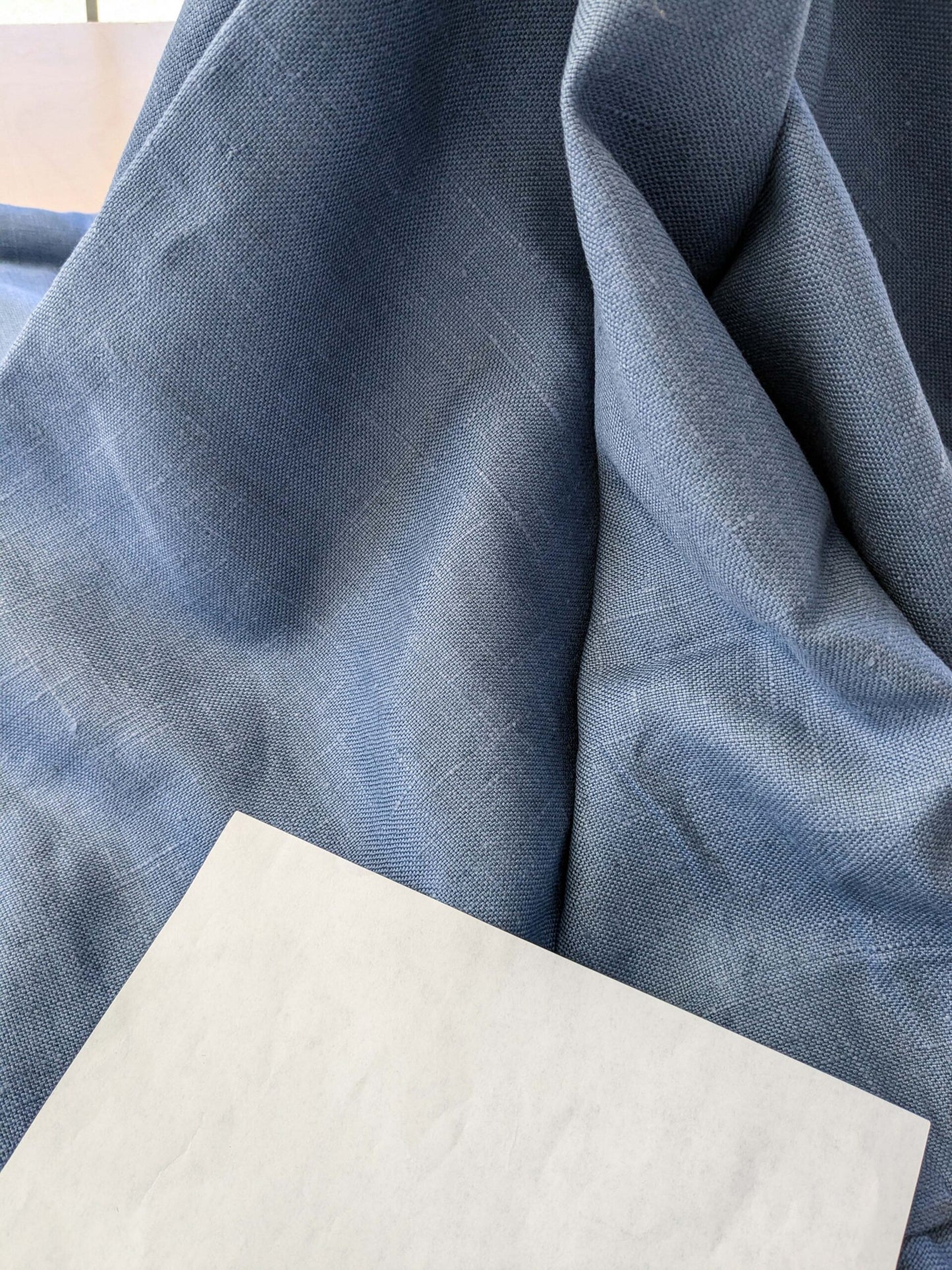 2 EV40 2.4 yards x 54" Scalamandre Ankara Solid Avio Blue Viscose Linen